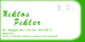 miklos pikler business card